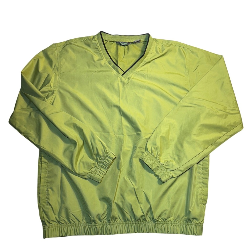 IZOD Golf X-Treme Function Windbreaker Mens Large Lime‎ V-Neck Pullover XFG-2101